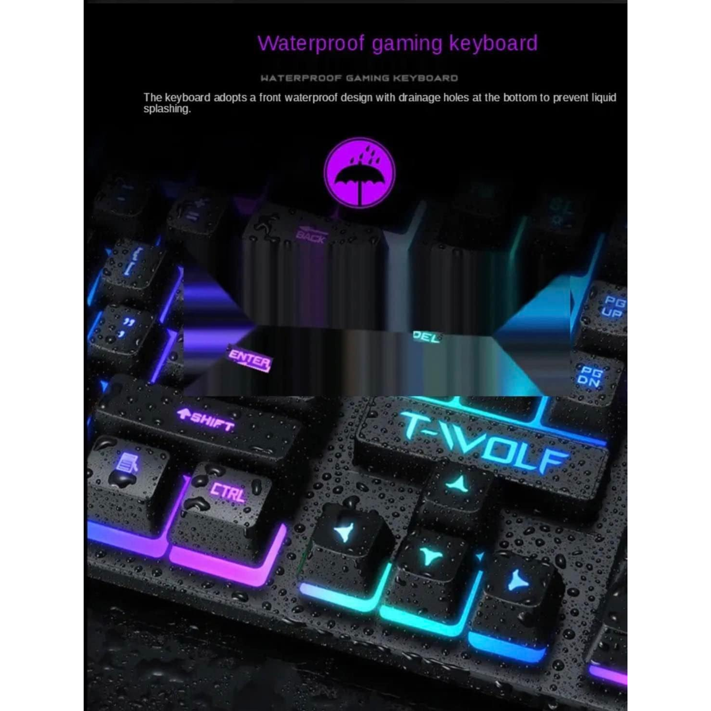 Teclado Gaming RGB WaterProof