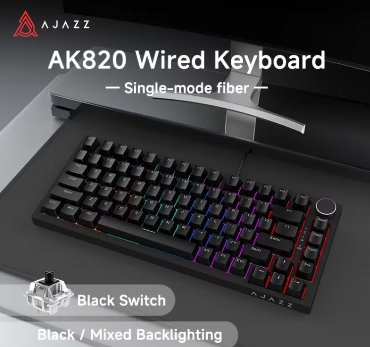 Teclado Mecánico 75% Gamer Mechargy con retroiluminación RGB y diseño compacto.
